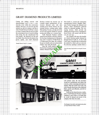 Donald Graff Diamond Products Brampton Ontario Canada Vardon - 1980s Cutting