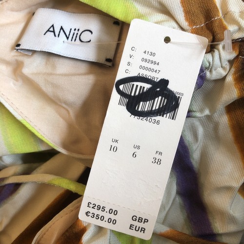 anthropologie ANiiC Honor Sleeveless Stripe Asymmetrical Ruffle Maxi Dress UK10 - Picture 14 of 14