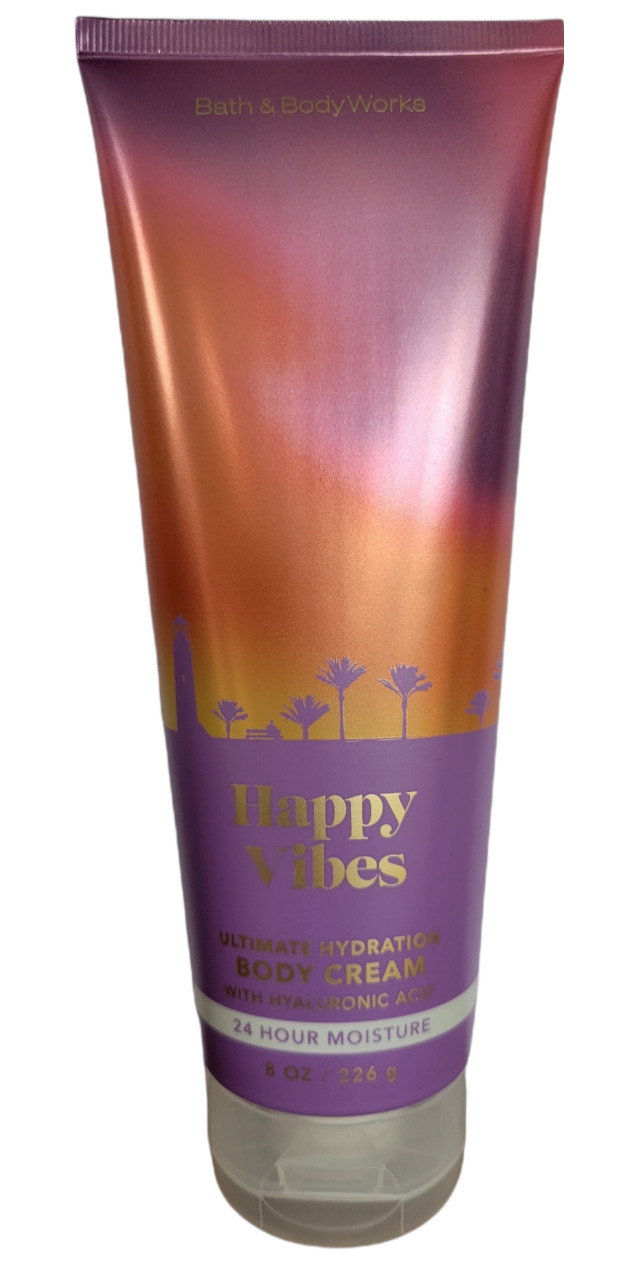 NEW Bath & Body Works HAPPY VIBES Ultimate Hydration Body Cream 8 oz-SHIPS FREE