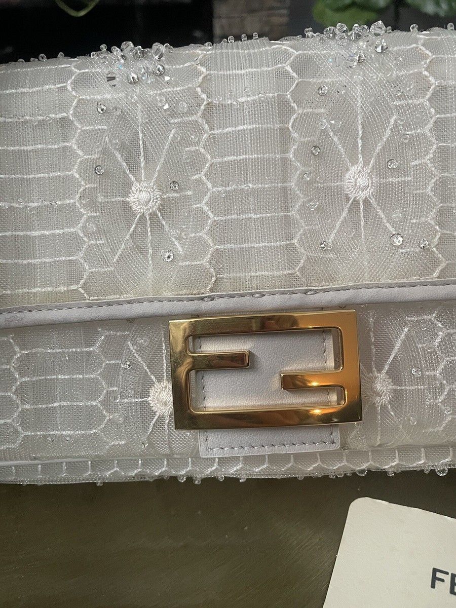 【関税&送料込】Fendi Decorazioni In Paillettes Bianco Sporc Fendi Baguette Limited Edition Sequin Beaded Off White | eBay