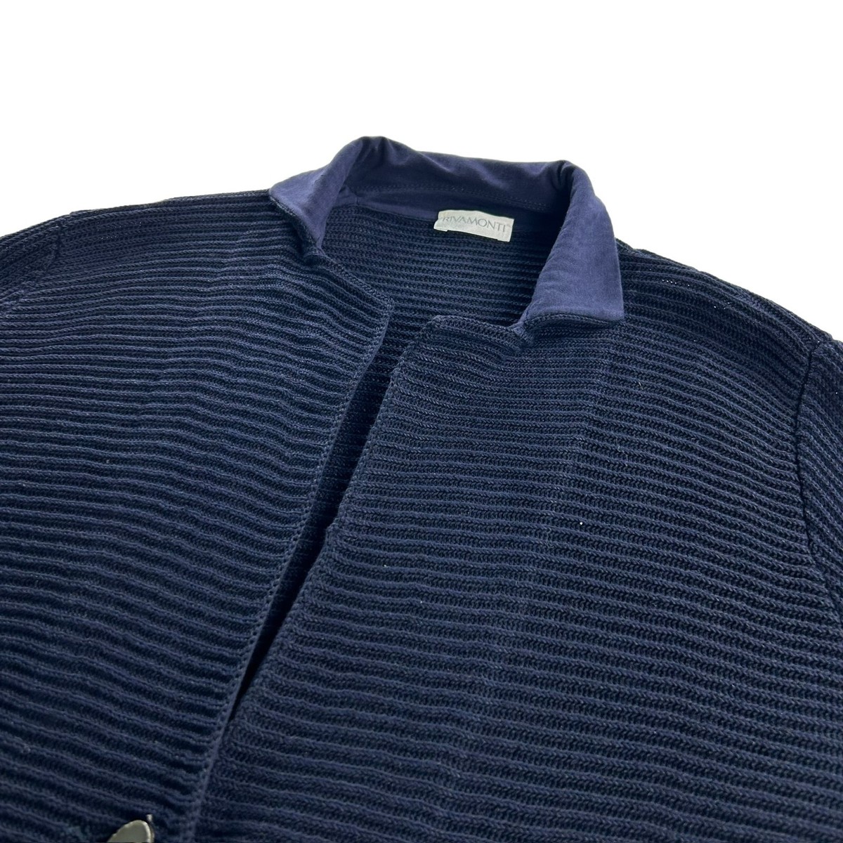 Rivamonte Brunello Cucinelli Men's Ribbed Cardigan Sweater Navy