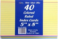 40 5x8 Ruled Colored Index Cards Case Pack 48-1860452 on sale 40 5x8 Ruled Colored Index Cards Case Pack 48-1860452 on sale