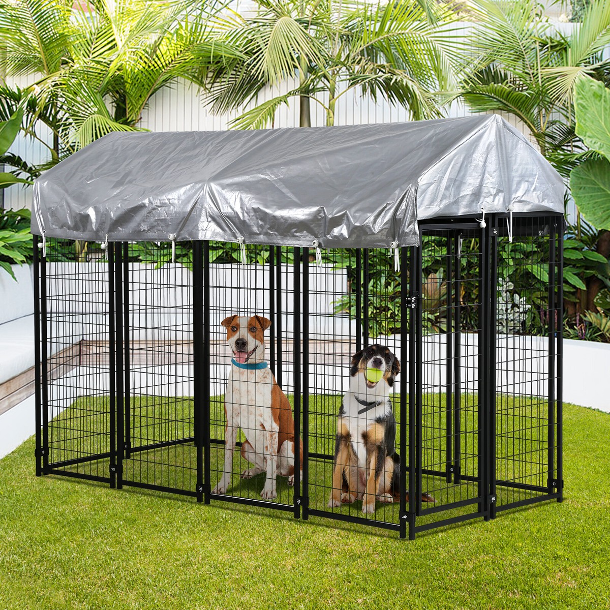 8'x4'x6' Outdoor Large Heavy Duty Dog Kennel Cage Dog Playpen w