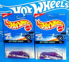 Hot Wheels Lot of 2 Stealth 1997 Spy Print Series Purple w/ Wheel Variations