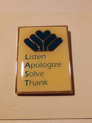 LISTEN APOLOGIZE SOLVE THANK LOGO PIN GREAT FOR ANY COLLECTION!
