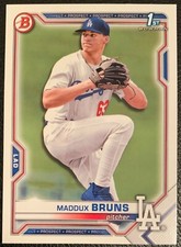 2021 BOWMAN DRAFT MADDUX BRUNS LOS ANGELES DODGERS PROSPECT #BD-126 1ST BOWMAN