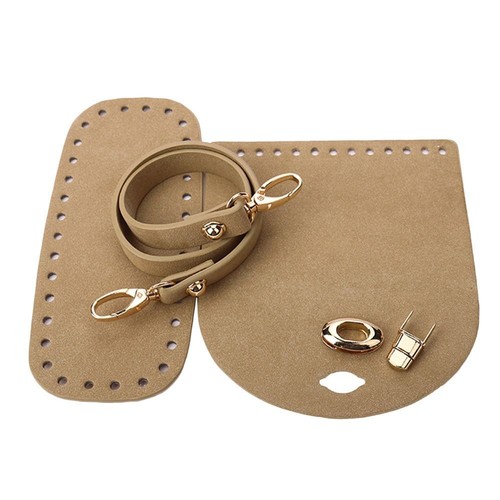 Crochet Bag Faux Leather Woven Bag Set Shoulder Strap Shoulder Bag Bottom Strap - Picture 8 of 19