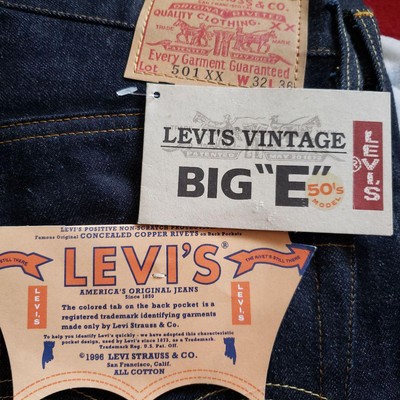 50s復刻/W36 リーバイス 501XX バレンシア工場 赤耳 bigE ヒゲ 50s復刻/W36 リーバイス 501XX バレンシア工場 赤耳 bigE ヒゲ