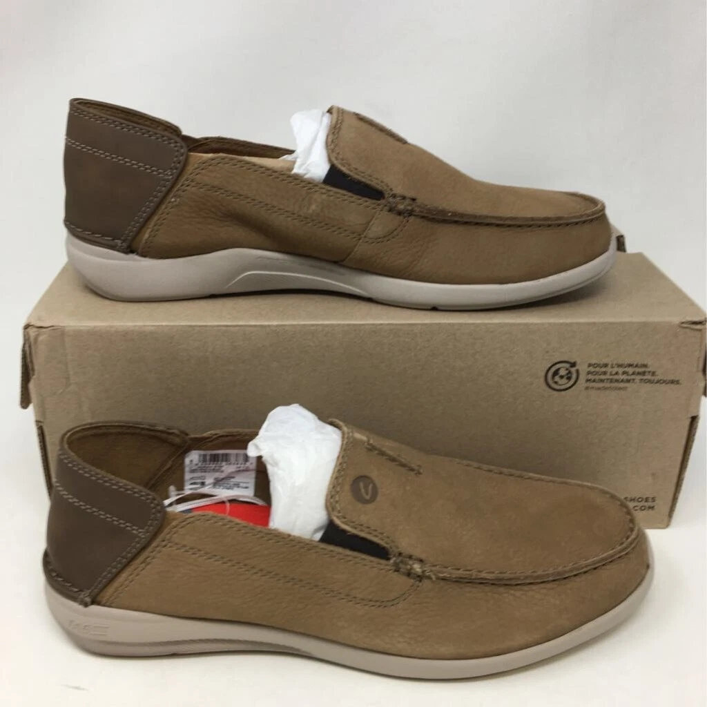 Mocassini Clarks da uomo Gorwin marroni in pelle slip on punta moc 8 M nuovi