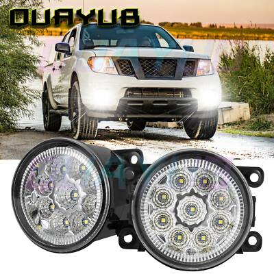 White LED Front Bumper Fog Light Driving Lamp For Nissan Frontier 2005-2019