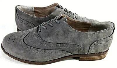 White Mountain Womens Stern Oxford Shoes, Grey Suedette, Fabric Upper US Size 6 
