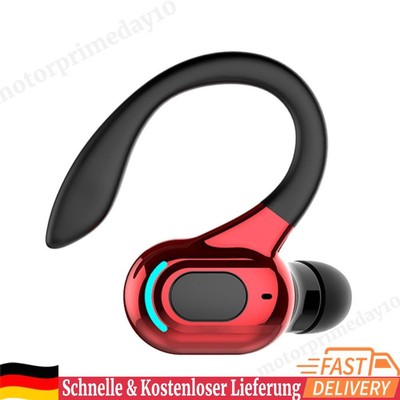 Waterproof Hanging Headphones Bluetooth-compatible Wireless Headset (Red)