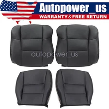For Acura RDX 2011 2012 Driver & Passenger Bottom & Top Leather Seat Cover Black
