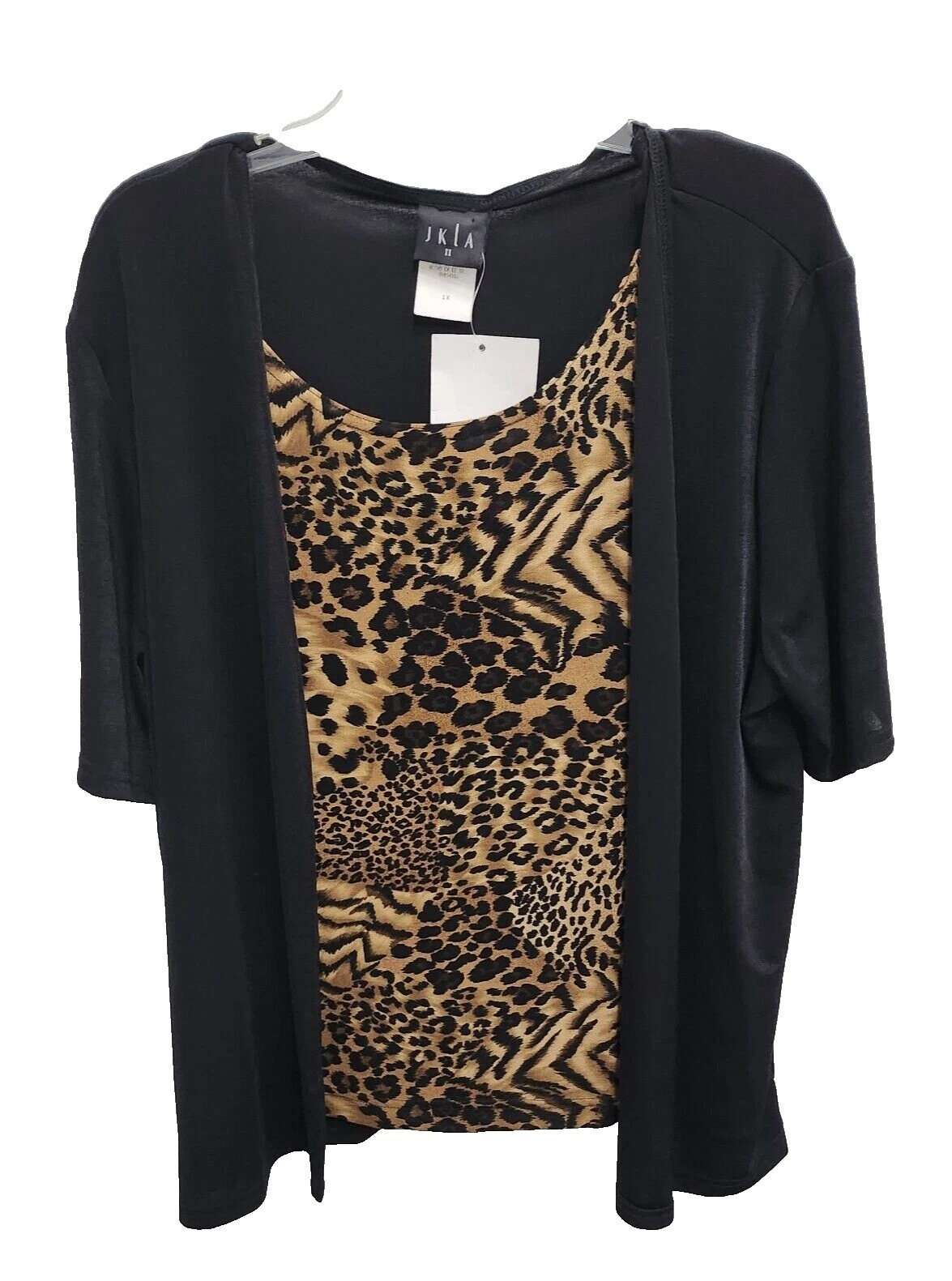 Animal Print Black Tops for Women