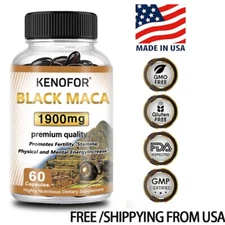 Men's Health - Organic Black Maca - Vegetarian and Non-GMO - Antioxidants