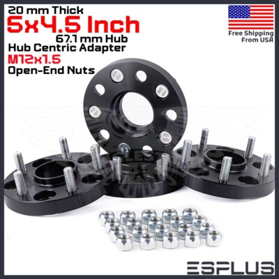 4pc 20mm HUB CENTRIC WHEEL SPACER 5X4.5  CB 67.1mm 12x1.5 FIT Kia Mitsubishi etc