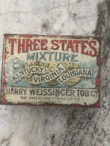 Antique Tobacco Tin 3 States Mixture