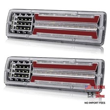 2pcs Turn Signal Brake Reverse Taillight LED Truck Tail Lights I Pattern