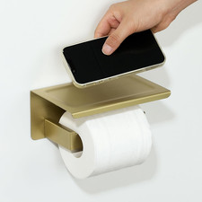 Alise Toilet Paper Holder,Bathroom Tissue Holder with Shelf,Sus304 Stainless Ste