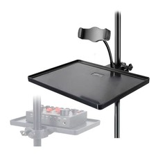 Universal Microphone Stand Plastic Tray with Phone Holder, Clamp on pole Micr...
