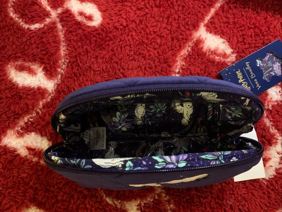 Vera Bradley Harry Potter Almeja Cosmética Terciopelo Bosque Prohibido Hedwig Owl Foto 2 de 4