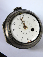 c1700s ANTIQUE SOLID SILVER PAIR CASE FUSEE POCKET WATCH MANNERS of LONDON