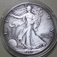 America USA 1 $ dollaro 1987 "Silver Eagle" Liberty 1 oz argento #F7273 ST-BU