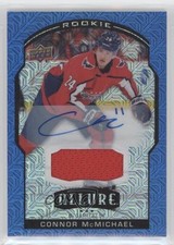 2020 Upper Deck Allure Rookie Blue Line Jerseys 58/75 Connor McMichael Auto 0g27