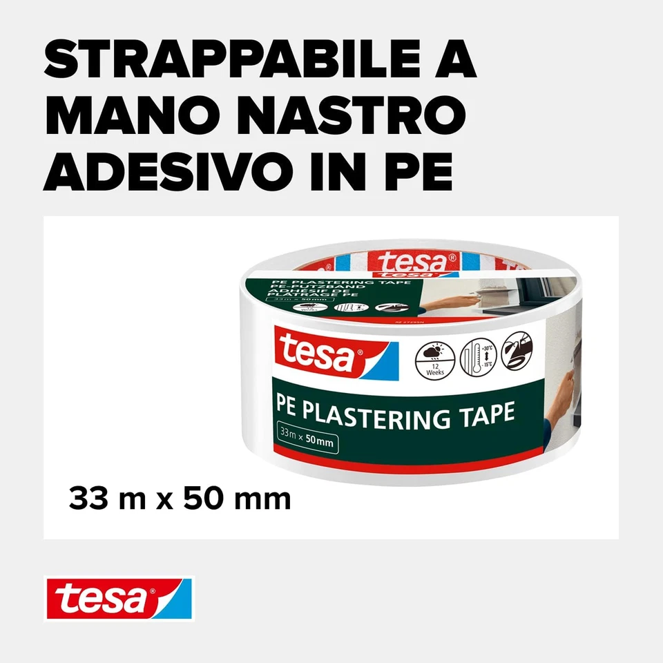 Nastro per Intonaco in PE - Nastro per Mascheratura Di Qualità - per La Protezio - Immagine 3 di 4
