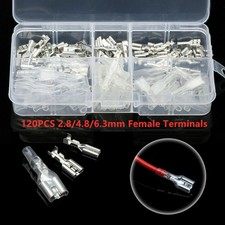 120PCS Male Female Spade Quick Splice Connect Terminals Wire Crimp Connectors US