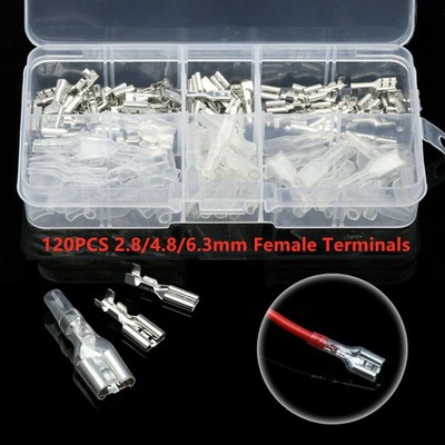 120PCS Male Female Spade Quick Splice Connect Terminals Wire Crimp Connectors US