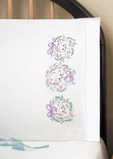 232036 Stamped Pillowcase Pair Stamped Cross Stitch Kit for Embroidery, 20 by 30