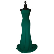 Alyce Paris Emerald Green Open Back Lace-Up Formal Gown Dress Sz 2