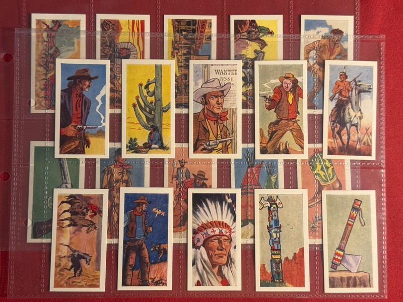 1960 SWEETULE-THE WILD WEST-JESSE JAMES-SITTING BULL-CROCKETT-FULL 25 CARD SET
