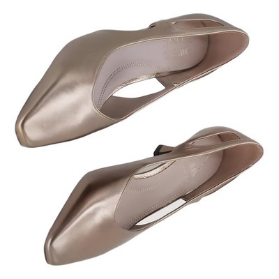 Naturalizer Gracie Pointed Toe Leather Pumps Gold Womens 8.5M