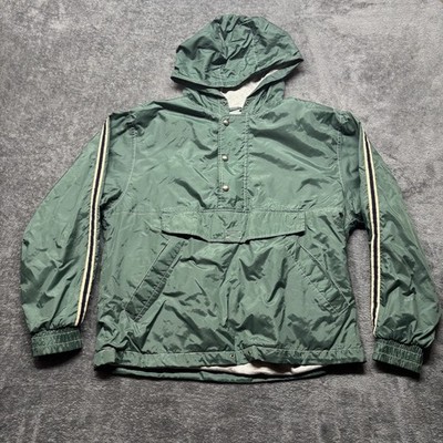 Vintage Gap Varsity Jacket Mens Small Green Anorak Windbreaker 1/4 Zip Track Y2K