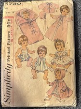 Vintage 1960 18  Baby Doll Clothes Pattern Un...