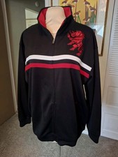 Vintage Y2K Ecko Unlimited Black Track Jacket Men's 2X Red Rhino Full Zip