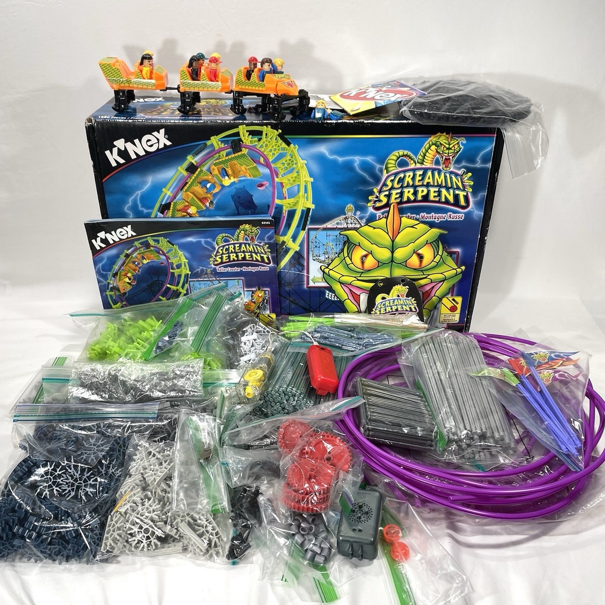 K'NEX Screamin' Serpent Roller Coaster Sorted & COMPLETE w/box