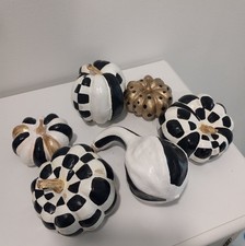 Mackenzie Childs inspired Check painted pumpkins x 6