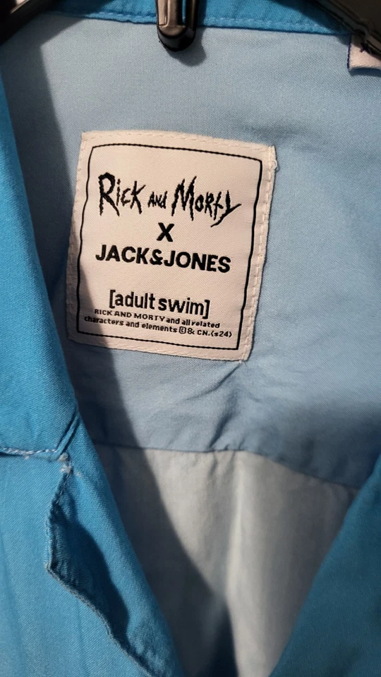 Rick And Morty Graphic Button Down Shirt XL Jack And Jones Adult Swim - Image 2 of 4