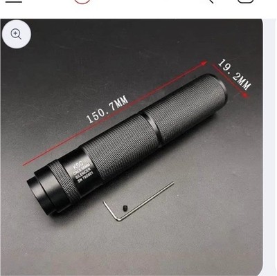 KSC CAL 5.56MM Airsoft Suppressor Silencer, 14mm Thread, Black