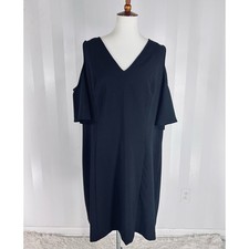 NEW YORK & CO Women’s Black Cold Shoulder Shift Dress Sz XXL