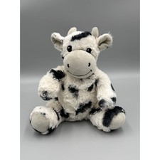 Sitting Cow Plush Black White Spotted Stuffed Animal 9 Inch No Tag