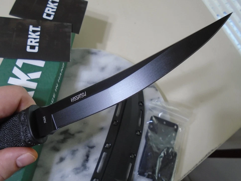 CRKT Hissatsu Fixed Blade Tactical Knife 2907K 440A Blackout Tanto 12" Overall - Image 2 of 4