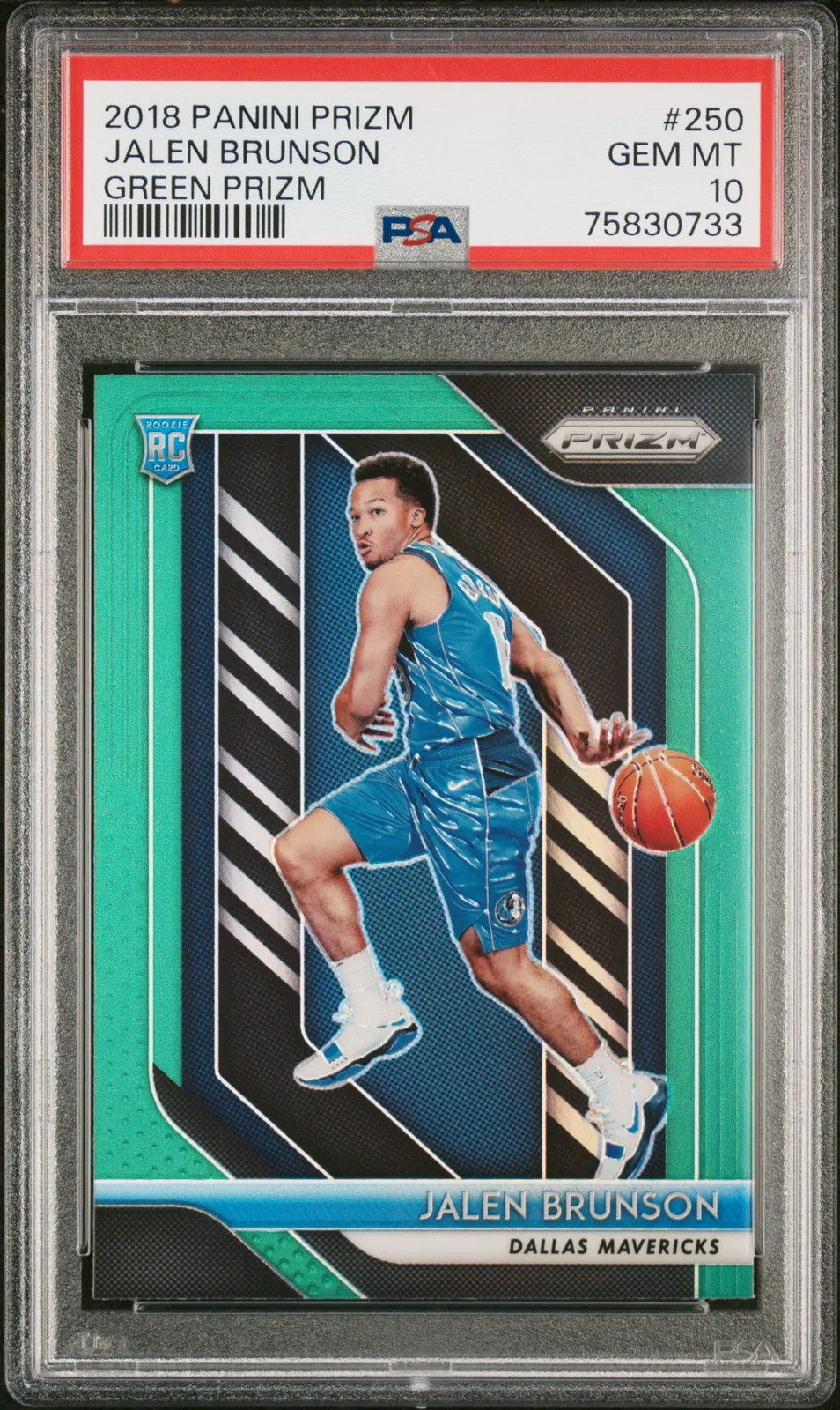 Jalen Brunson 2018-19 Panini Prizm #250 Green (RC) PSA 10