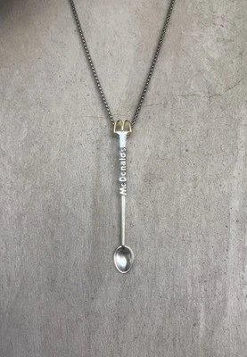 MK_SPOON BANNED 1970s MCDONALD'S SPOON RAVE NECKLACE FESTIVAL BURNING MAN: SILVER & GOLD