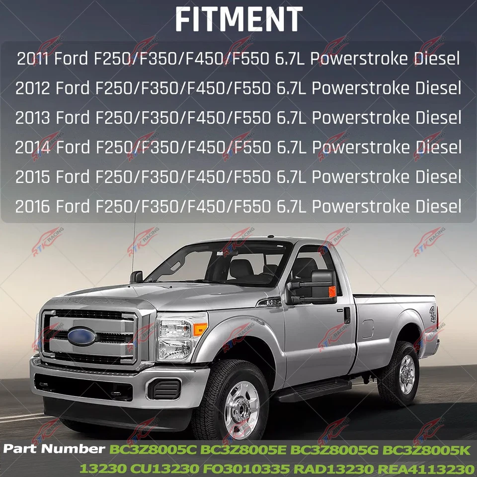 6.7L Powerstrok 2 Row Radiator For 2011-2016 Ford F250 F350 F450 Super Duty V8 - Image 4 of 4