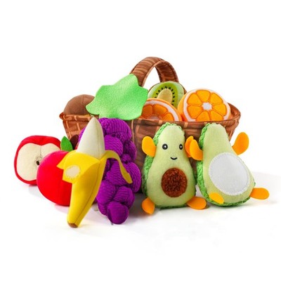Play Food for Toddler 13, Plush Pretend Food Set with Sorting Fruit Basket, B...
