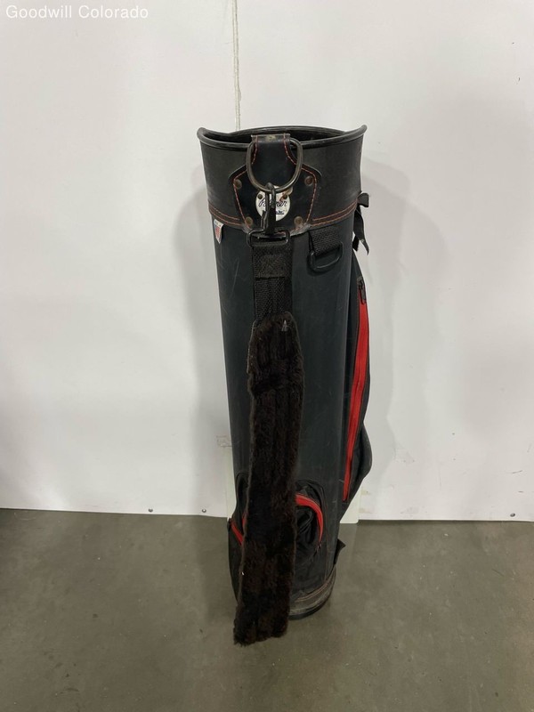 Palmer Black Red ProClub Inc Golf Bag 3 Way Divider Carry Shoulder Strap
